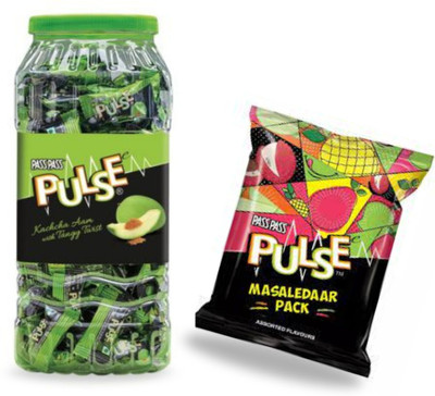 ds group Pulse kachcha Aam jar (175) pcs with mix flavor candy small pouch (50) pcs kachha aam, mix candy Candy(2 x 200 g)