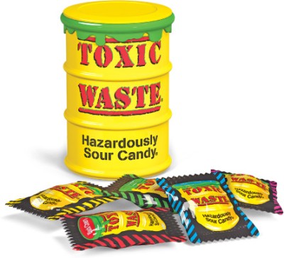 TOXIC WASTE Hazardously Sour Lemon, Black Cherry, Blue Raspberry, Watermelon, Apple Candy(42 g)