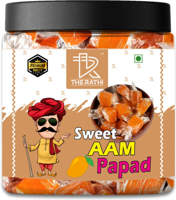 THE RATHI Mango Slice Aam Papad Candy | Khatta Meetha Dried Mango Pulp Jelly Fruit Candies Mango Mouth Freshener(500 g)