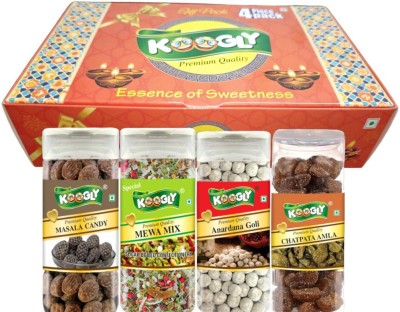 Koogly Diwali Gift Hamper Item Mouth Freshener Combo Box Mewa Mix, Anardana Goli, Chatpatta Amla, Masala candy Mouth Freshener(4 x 207.5 g)