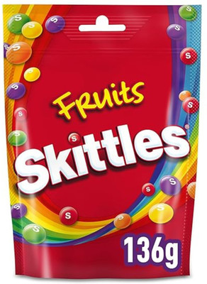 MARS Skittles Fruits 136g Pouch Fruits Candy(136 g)