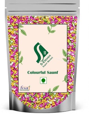 S Eleven Super Market Sugar Coated Fennel/Saunf/Colourful Fennel Candy/Tini Mini Mukhwa Sweet Mouth Freshener(500 g)