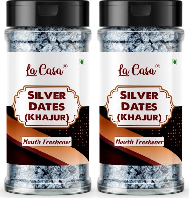 La Casa Silver Dates (Sponge Chhuhara) Mouthfreshner | Rajasthani Khajoor Mukhwas | Menthol Mouth Freshener(2 x 80 g)