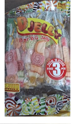 Shree Karni Traders Bar B.Q. Jelly Sticks Pack of 15 Sticks D Jelly Mix Fruit Candy 300 gm Packet Mix Flavour Lollipop(300 g)