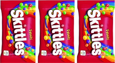 Skittles Chewy Sweets With Crisp Shell Rainbow Fruity flavours And Fruit Candy(3 x 45 g)