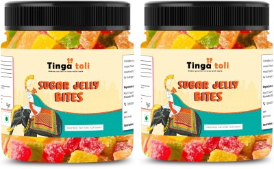 TINGA TOLI Sugar Jelly Bites | Fruit Jelly Candy | Sugar Coated Jelly Bites |Jar Pack Fruits Jelly Candy(2 x 400 g)