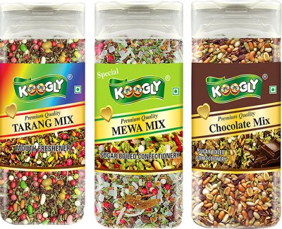 Koogly Premium Quality Mukhwas Tarang Mix, Chocolate Mix, Mewa mix Mouth Freshener(3 x 203.33 g)