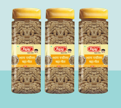 BAJAJ OMRAJ by(BAJAJESTD.1964)Aam Papad, Aam Rasilla(Khatta-Mitha)(200g each)Pack of 3 Natural Mango Mouth Freshener(3 x 1 pieces)