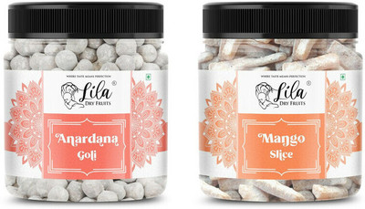 lila dry fruits Anardana Goli & Mango Slice Churan Mukhwas | Digestive Mouth Freshner | Sweet and Sour Sour Candy(2 x 125 g)