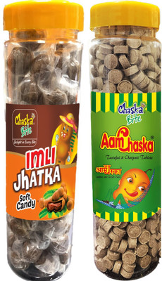 CHASKA BITE |Aam Chaska|Imli Jhatka|Imli Pop|Sour and Tangy Candies|Dry Amchoor|Tamarind|Pack of 2|400 gm Each CHATPATI Sour Candy(2 x 200 g)