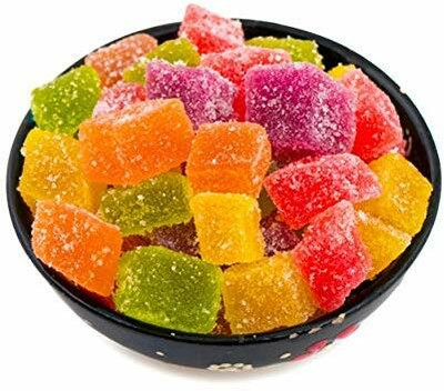CHATOKDE Sugar Coated Jelly | Fruit Jelly Bites | Jelly Candy|100gm (50g*2) Plain Biscuit(2 x 50 g)