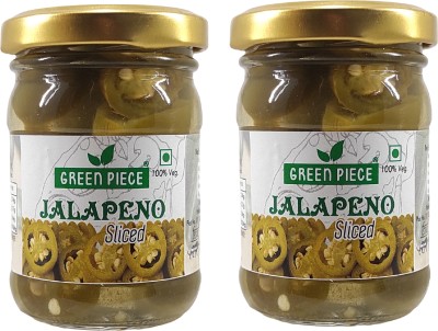 GREEN PIECE ,Jalapeno Sliced (120gm) (Pack of 2) Jalapenos(240 g, Pack of 2)