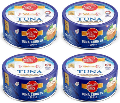 Golden Prize Tuna Chunk In Brine 185Gms Each - Pack of 4 Units Sea Foods(740 g, Pack of 4)
