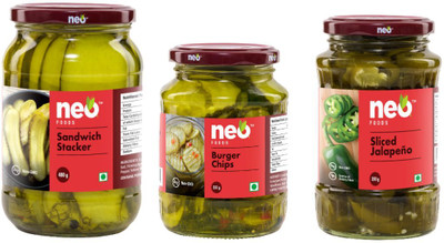 neo Sandwich Stackers 480g, Burger Chips 350g & Sliced Jalapenos 350g I Combo Vegetables(1180 g)
