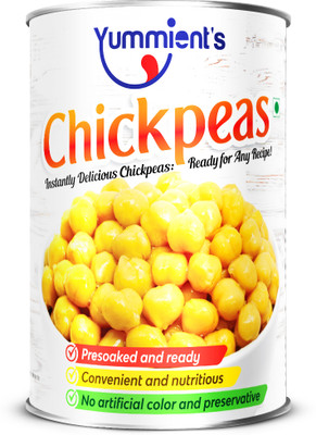 Yummients Canned Chickpeas | Ready to Cook | Boiled Kabuli Chana | 450g Tin Beans(450 g, Pack of 3)