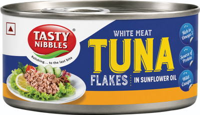 Tasty Nibbles WHITE MEAT TUNA FLAKES IN SUNFLOWER OIL Sea Foods(185 g)