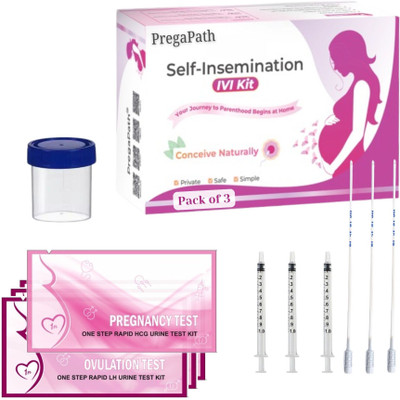 PregaPath Self Inseminate Conceive Kit, At-Home IVI-IUI, Medical-Grade, Safe-Natural-Easy Intravenous  Cannula(Pack of 3)