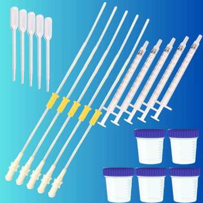 Krishco IUI CANNULA KIT- with 17 Cm CANNULA AND CONTAINER Intravenous  Cannula(Pack of 5)