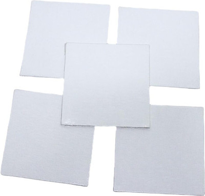 BanteyBanatey Solid Cotton Medium Grain Primed Canvas Board (Set of 5)(White)