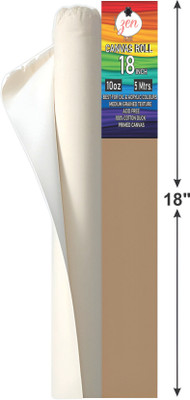 SHOP GLOBAL 18x5 CANVAS ROLL Cotton Medium Grain Canvas Roll (Set of 1)(White)