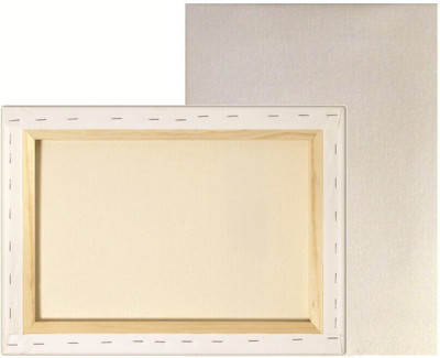 Siona Crafts Canvas (12 X18) Polycotton Grain Stretched Stretched Canvas Board (Set of 1)(White)