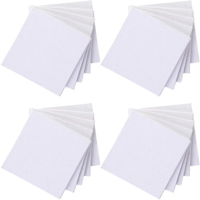 Love Store 3x3 Premium Set of 6 Cotton Medium Grain Acrylic Primed Board (Set of 6)(White)