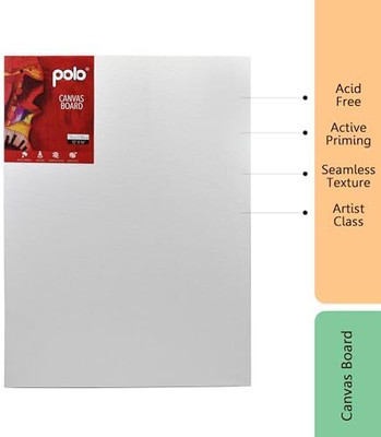 polo colours Polo Canvas Board Cotton Acrylic Coated Acrylic Primed Board (Set of 1)(Multicolor)
