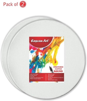 Eascan Art 8 Cotton Medium Grain Pre Stretched Canvas (Set of 2)(White)