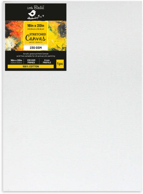 LITTLE BIRDIE Stretched Canvas Frame- 16 X 20Inch, 250Gsm, 1Pc Cotton Medium Grain Pre Stretched Canvas (Set of 1)(White)