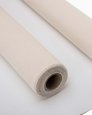 ASHOKA ART SERVICE 12x5 {CANVAS ROLL} Cotton Medium Grain Canvas Roll (Set of 1)(White)