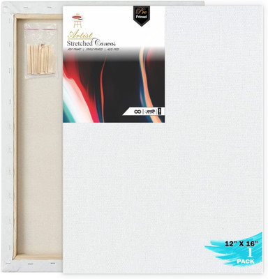 VARIETY 12 X 16 STRETCHED CANVAS Cotton Medium Grain Stretched Canvas Board (Set of 1)(White)
