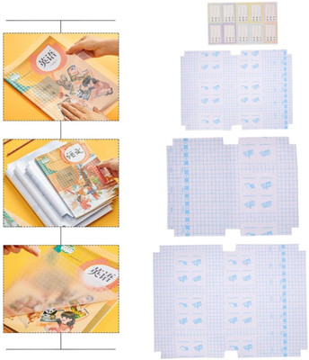 KRIVETY Transparent Paper Sticker Book Cover Film Clear Matte 30Pcs- 3 different sizes Polycotton Soft Touch Canvas Pad (Set of 30)(Waterproof School Textbook Protective Case Cover)