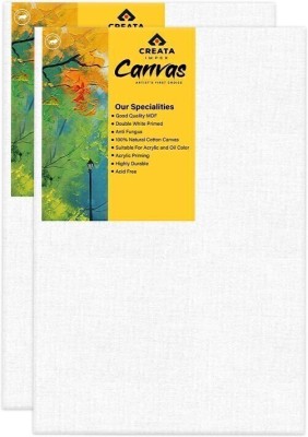 CREATA IMPEX L Cotton Medium Grain Acrylic Primed Board (Set of 2)(White)