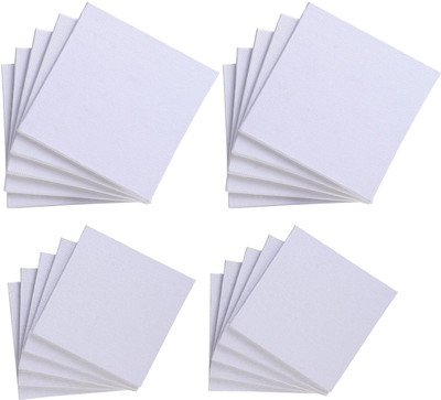 Love Store 3x3 Premium Set of 10 Cotton Medium Grain Acrylic Primed Board (Set of 10)(White)