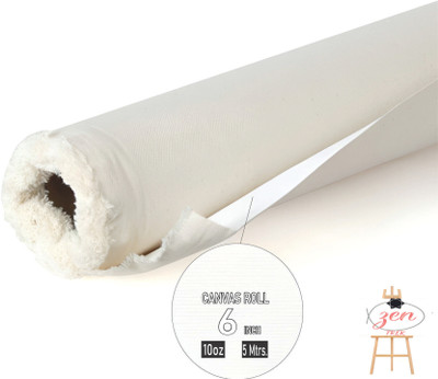 viswanatha traders 6x5 CANVAS ROLL Cotton Medium Grain Canvas Roll (Set of 1)(White)