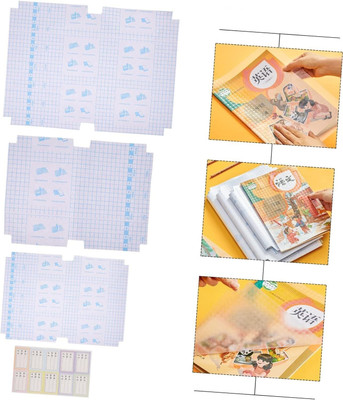 WOKO Sticker Book Cover Film, Waterproof Textbook Protective Cover, Self-Adhesive Pure Linen Soft Touch Canvas Pad (Set of 30)(Transparents)