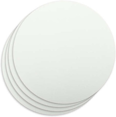 ITSY Bitsy Canvas Board for Painting - Round 12inch Dia 230gsm 2mm Thick 4pcs Cotton Acid Free Board Canvas (Set of 4)(White)