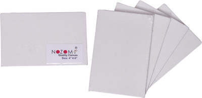 NOZOMI 4x6-INCH-5-CANVAS Cotton Acid Free Board Canvas (Set of 5)(White)