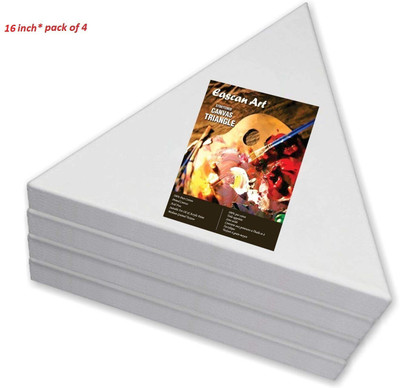 Eascan Art 16 inch Cotton Medium Grain Pre Stretched Canvas (Set of 4)(White)