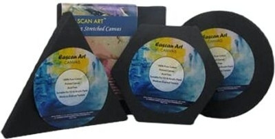 Eascan Art 6 Inch Cotton Medium Grain Pre Stretched Canvas (Set of 4)(Black)