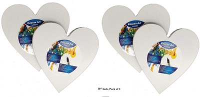 Eascan Art 10 Inch Cotton Medium Grain Pre Stretched Canvas (Set of 4)(White)