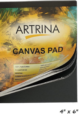 Eascan Art 4 x 6 Cotton Medium Grain Canvas Pad (Set of 1)(Black)