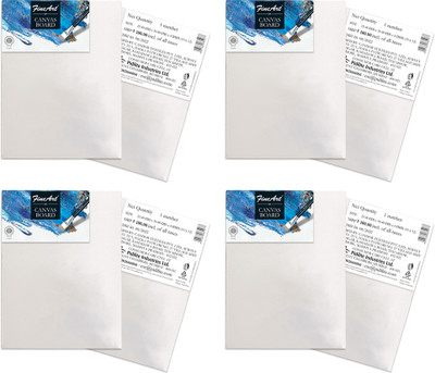 Fine Art Canvas Board 10X12, Pack of 4 Cotton Fine Grain Stretched Canvas Board (Set of 4)(White)