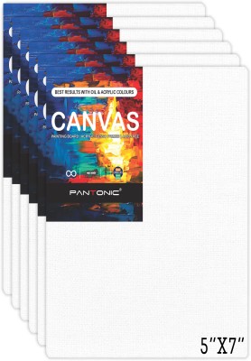 PANTONIC 5 X 7 Artist's CANVAS BOARD TRIPLE LAYER PRIMED Cotton Medium Grain Board Canvas, Primed Canvas Board (Set of 6)(White)