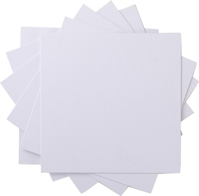 KUBER INDUSTRIES CANVAS BOARD Cotton Medium Grain Board Canvas (Set of 6)(White)