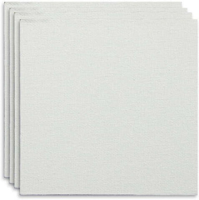 ITSY Bitsy Canvas Board for Painting - Square 12 X 12inch 230gsm 2mm Thick 4pcs Cotton Acid Free Board Canvas (Set of 4)(White)