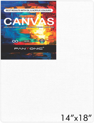 PANTONIC 14 X 18 Artist's CANVAS BOARD TRIPLE LAYER PRIMED Cotton Medium Grain Board Canvas, Primed Canvas Board (Set of 1)(White)