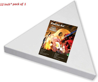 Eascan Art 12 inch Cotton Medium Grain Pre Stretched Canvas (Set of 1)(White)