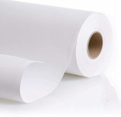 zocket 12x5 CANVAS ROLL : Cotton Medium Grain Canvas Roll (Set of 1)(White)