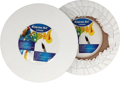 Eascan Art 8 Cotton Medium Grain Pre Stretched Canvas (Set of 2)(White)